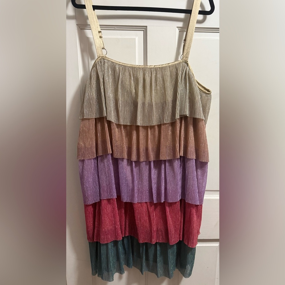 Multicolor Layered Sparkly Dress